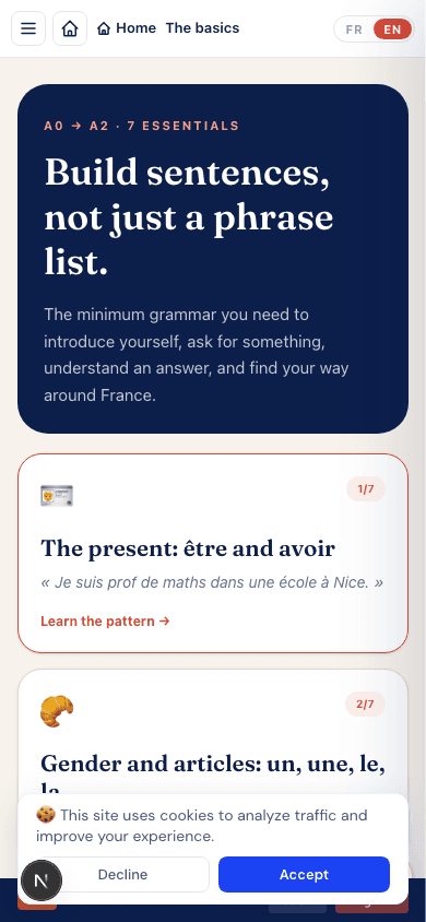 Learn to build your own sentences.