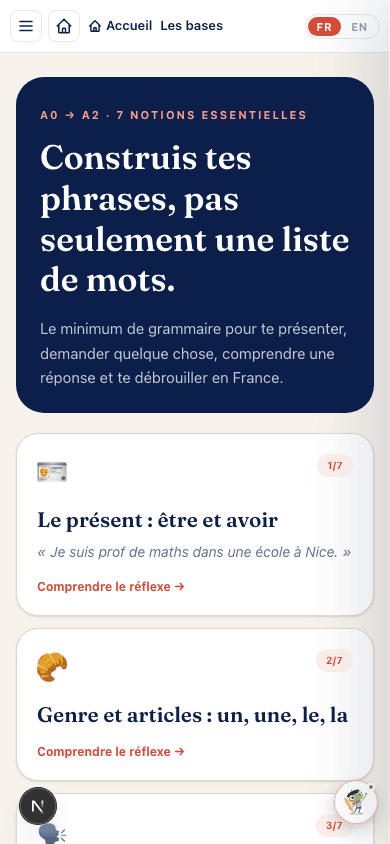Ne mémorise pas seulement des phrases. Apprends à construire les tiennes.