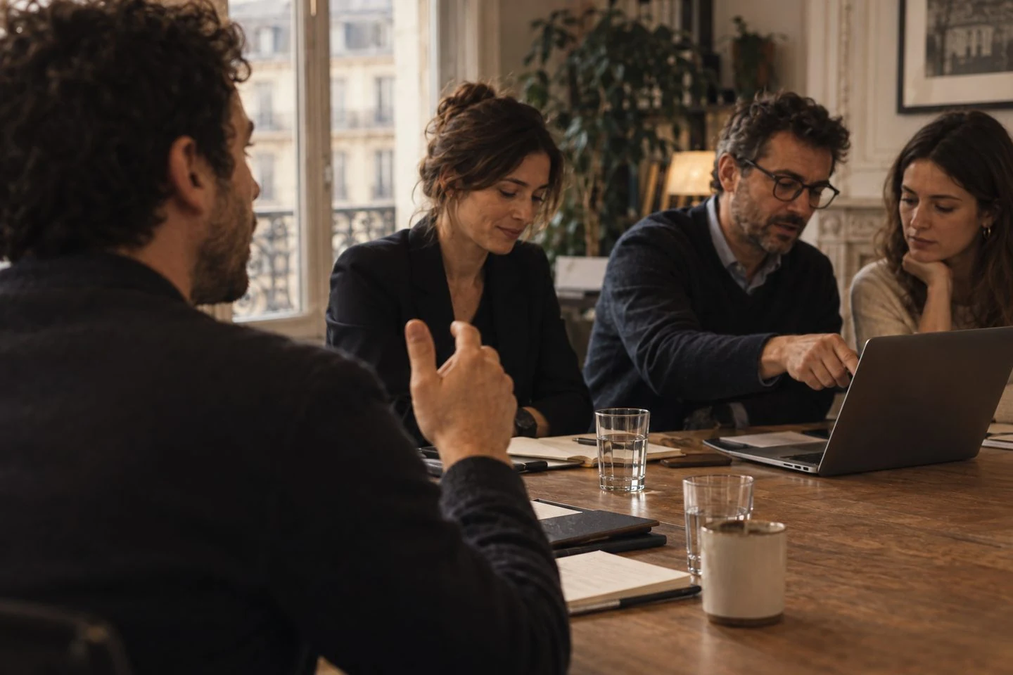 A meeting where colleagues have already moved on to the next point