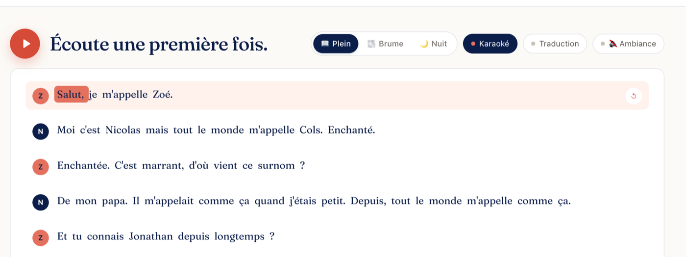 La fonction karaoké
