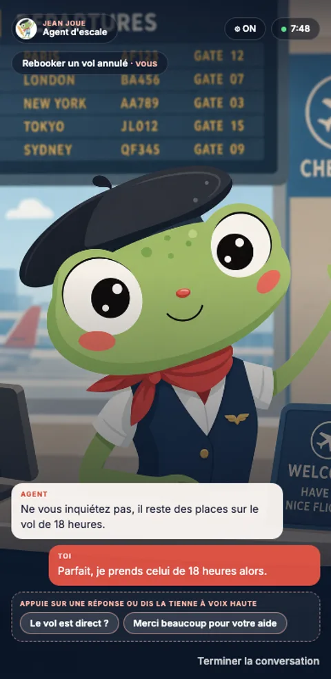 Conversation with Jean at the airport