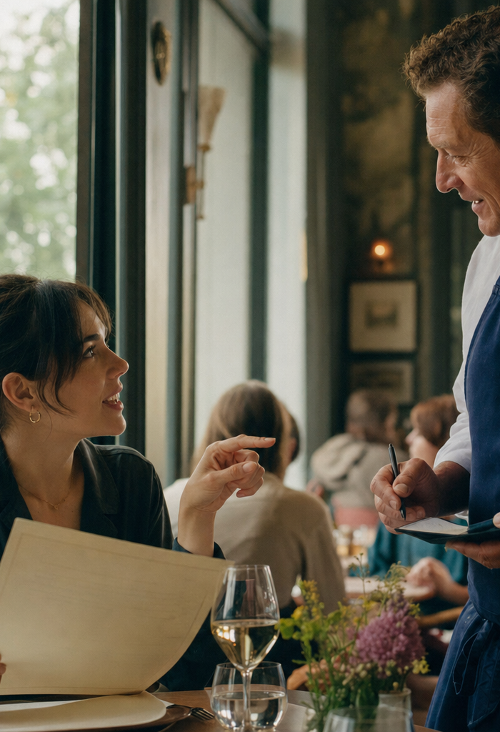 A dialogue at the restaurant